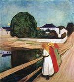 Edvard Munch  - Bilder Gemälde - The Girls on the Bridge