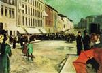 Edvard Munch  - Bilder Gemälde - The Military Band on Karl Johan Street