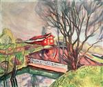 Edvard Munch  - Bilder Gemälde - The Red House