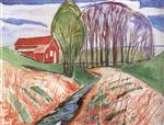 Edvard Munch  - Bilder Gemälde - The Red House