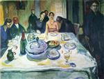 Edvard Munch  - Bilder Gemälde - The Wedding of the Bohemian, Munch Seated on the Far Left