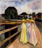 Edvard Munch  - Bilder Gemälde - The Women on the Bridge