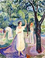 Edvard Munch  - Bilder Gemälde - Three Women in the Garden