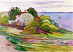 Edvard Munch  - Bilder Gemälde - Trees and Torpedo Boat