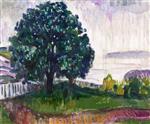 Edvard Munch  - Bilder Gemälde - Trees by the Sea (The Reinhardt Friesz)