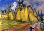Edvard Munch  - Bilder Gemälde - Two Children on Their Way to the Fairytale Forest
