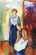 Edvard Munch  - Bilder Gemälde - Two Maids