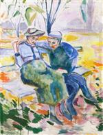 Edvard Munch  - Bilder Gemälde - Two People on a Bench