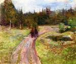 Edvard Munch  - Bilder Gemälde - Two People on the Way to the Forest