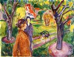 Edvard Munch  - Bilder Gemälde - Two Women in the Garden