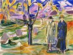 Edvard Munch  - Bilder Gemälde - Two Women in the Garden