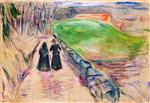 Edvard Munch  - Bilder Gemälde - Two Women on the Road