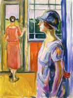 Edvard Munch  - Bilder Gemälde - Two Women on the Veranda