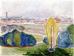 Edvard Munch  - Bilder Gemälde - View across Chemnitztal