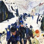 Edvard Munch  - Bilder Gemälde - Walking in Snow