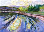 Edvard Munch  - Bilder Gemälde - Waves against the Shore