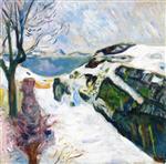 Edvard Munch  - Bilder Gemälde - Winter Landscape from Kragerø