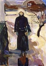 Edvard Munch  - Bilder Gemälde - Woman by the House Corner