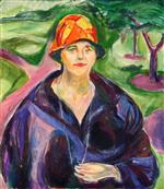 Edvard Munch  - Bilder Gemälde - Woman in a Blue Coat