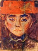 Edvard Munch  - Bilder Gemälde - Woman with Red Hat