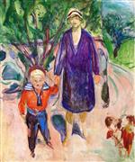 Edvard Munch  - Bilder Gemälde - Woman with Small Boy