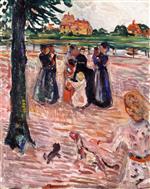 Edvard Munch  - Bilder Gemälde - Women and Children in Warnemünde