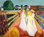 Edvard Munch  - Bilder Gemälde - Women on the Bridge
