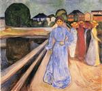 Edvard Munch  - Bilder Gemälde - Women on the Bridge