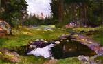 Edvard Munch  - Bilder Gemälde - Woodland Landscape with Lake