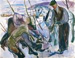 Edvard Munch  - Bilder Gemälde - Workers and Horse
