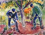 Edvard Munch  - Bilder Gemälde - Workers in the Garden