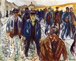 Edvard Munch  - Bilder Gemälde - Workers on Their Way Home