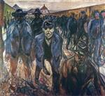 Edvard Munch  - Bilder Gemälde - Workers on Their Way Home