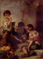 Bartolome Esteban Perez Murillo - paintings - Young Boys Playing Dice