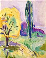 Edvard Munch  - Bilder Gemälde - Yellow and Green Tree