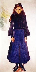 Edvard Munch  - Bilder Gemälde - Young Girl in Bllue