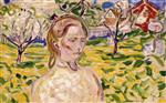 Edvard Munch  - Bilder Gemälde - Young Woman and Buttercups