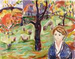 Edvard Munch  - Bilder Gemälde - Young Woman in the Garden