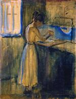 Edvard Munch  - Bilder Gemälde - Young Woman Washing Herself