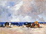 Edward Henry Potthast - Bilder Gemälde - A Day at the Beach