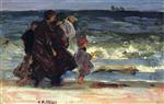 Edward Henry Potthast - Bilder Gemälde - A Family at the Beach