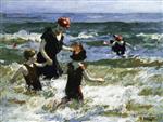 Edward Henry Potthast - Bilder Gemälde - A Timid Bather