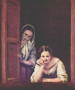 Bartolome Esteban Perez Murillo - Bilder Gemälde - Mädchen am Fenster