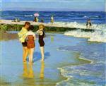 Edward Henry Potthast - Bilder Gemälde - At Rockaway Beach