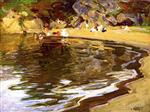 Edward Henry Potthast  - Bilder Gemälde - Bathers in a Cove