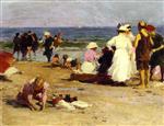 Edward Henry Potthast  - Bilder Gemälde - Bathers in the Surf