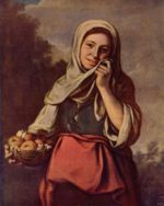 Bartolome Esteban Perez Murillo - Bilder Gemälde - Mädchen mit Früchten und Blumen