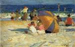 Edward Henry Potthast  - Bilder Gemälde - Beach Umbrella