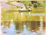 Edward Henry Potthast  - Bilder Gemälde - Boating in Central Park