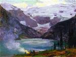 Edward Henry Potthast  - Bilder Gemälde - Camp by Lake Louise